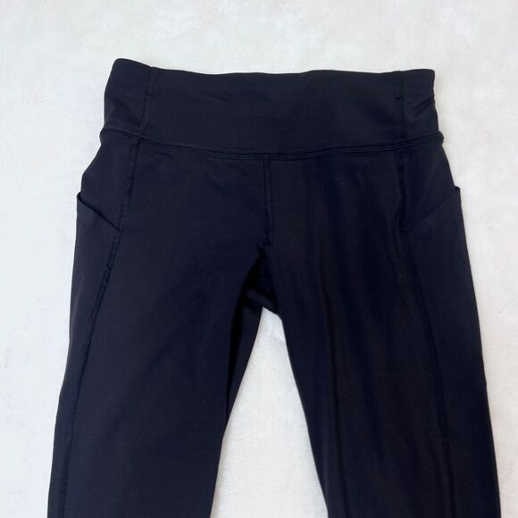 Lululemon Womens Black Crop Leggings Leggings 23" Size 4 Small - Picture 2 of 9